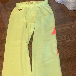 Aviator Nation Neon yellow sweatpants